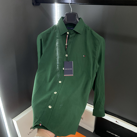 TOMMY KETEN GÖMLEK YEŞİL 