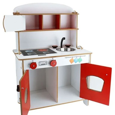 Toysilla Ahşap Çocuk Oyun Mutfağı Kırımızı - T1003