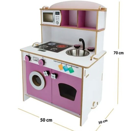 Toysilla Ahşap Çocuk Oyun Mutfağı Pembe - T1004