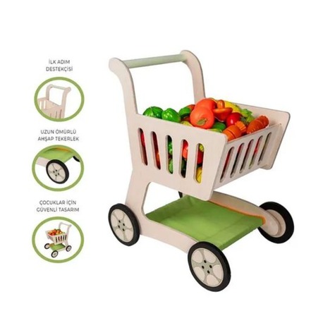 Toysilla Ahşap Oyuncak Alışveriş Arabası - T6015