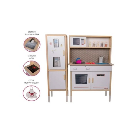 Toysilla Ahşap Buzdolaplı Sulu Mutfak - T1037