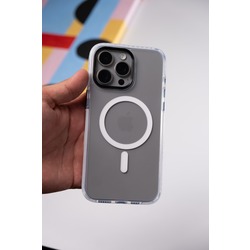 BEYAZ KENAR DETAYLI ŞEFFAF MAGSAFE KILIF