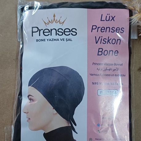 LÜX PRENSES SİYAH VİSKON BONE