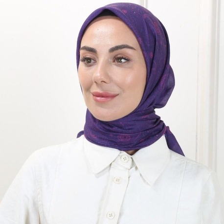 LOCELLA PAMUK VUAL CANLI MOR EŞARP