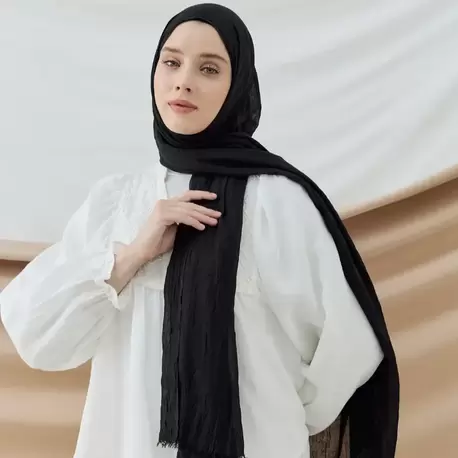 DÜZ BAMBU KRAŞ SİYAH ŞAL
