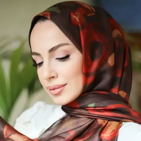 ROSA İTHAL İPLİK SOFT KAHVE-TURUNCU ŞAL