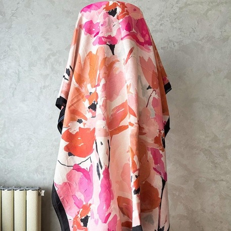 GİZEM DESEN MERCAN PEMBE BAMBU KRAŞ ŞAL