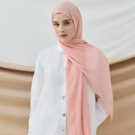 DÜZ BAMBU KRAŞ TOZ PEMBE ŞAL