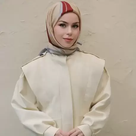 MASAL DESEN İTHAL SOFT PAMUK BEJ-KIRMIZI EŞARP