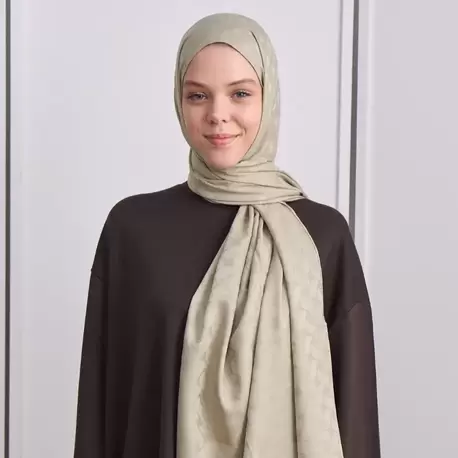 KIVRIM DESEN İPEKSİ JAKAR ANTİK BEJ ŞAL