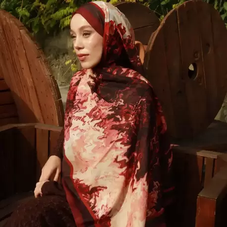 SERİNA DESEN LİNA BORDO ŞAL