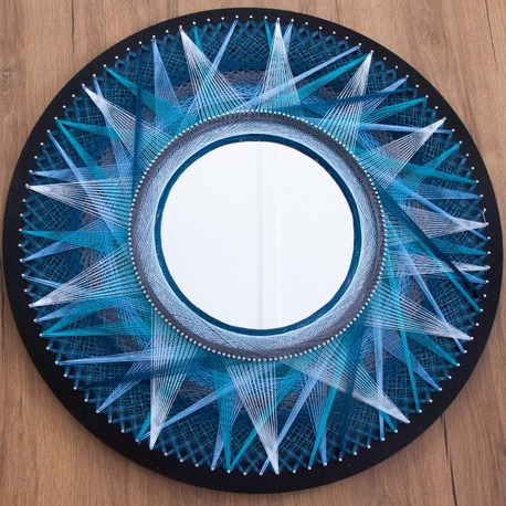 Mavi String Art Ayna