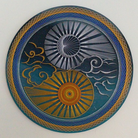 50 cm String Art Modern Ying Yang Tablo