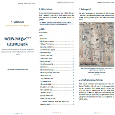 Mobilizasyon (Şantiye Kurulumu) - HUMBARAHANE (PDF)