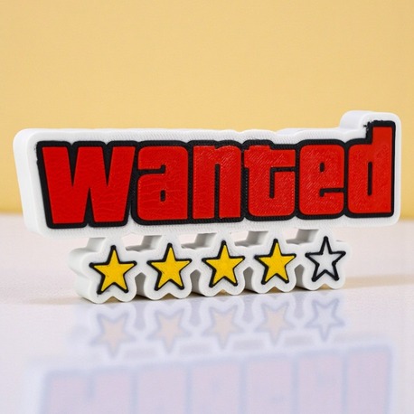 GTA - Wanted Dört Yıldız | Raf Dekoru | Masa Üstü Dekor