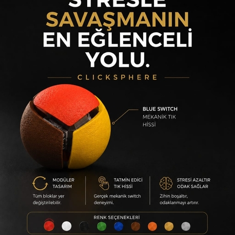 10 adet clickWorld | Mekanik Switchli Küre Stres Oyuncağı paket