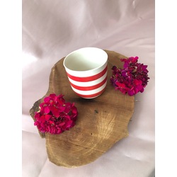 Stripe Cup Tall - Kırmızı