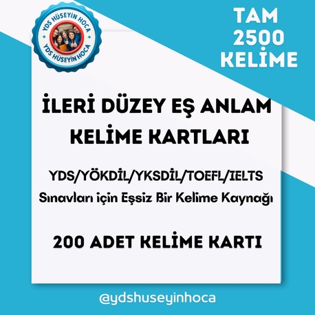 200 İLERİ DÜZEY EŞANLAM KARTI