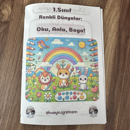 Oku – Anla – Boya | 1. Sınıflar İçin Eğlenceli Okuma Kitapçığı
