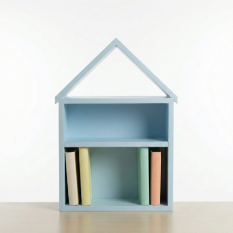 Ev Şeklinde Montessori Çocuk Odası Kitaplığı (70x50 cm)