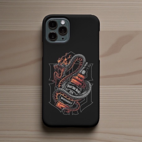 iPhone Uyumlu Yılanlı Whiskey Tasarımlı Kılıf