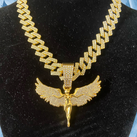 İCED OUT ANGEL CHAİN GOLD