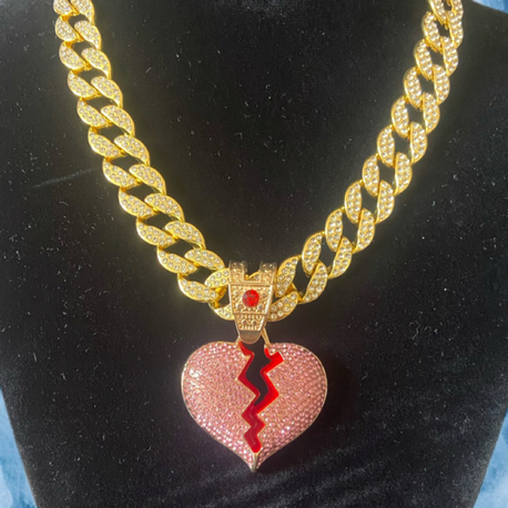 İCED OUT HEART CHAİN GOLD