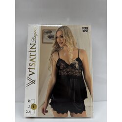Visatin şortlu saten takım