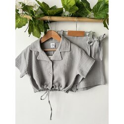 Müslin Crop / Şort Etek Takım