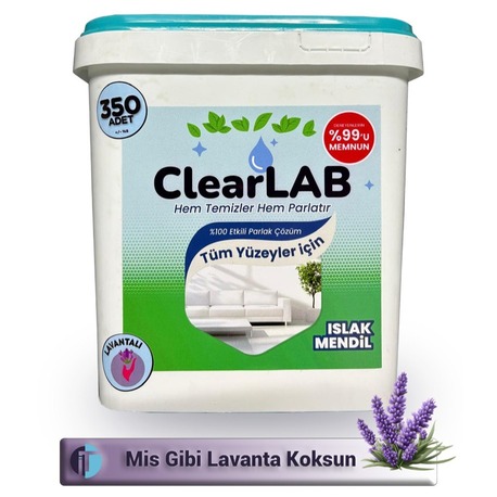 Yüzeyler için Islak Temizlik Mendili / Havlusu – 350’li Kova Ambalaj / Lavanta Kokulu