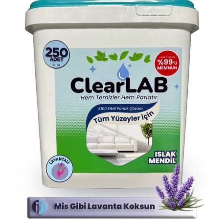 ClearLab - Yüzeyler için Islak Temizlik Mendili / Havlusu – 250’li Kova Ambalaj