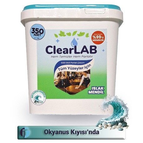 Yüzeyler için Islak Temizlik Mendili / Havlusu – 350’li Kova Ambalaj / Okyanus