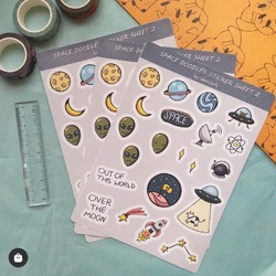 Space Doodles Sticker Sheet 2