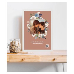 ÇİÇEKLİ ÇERÇEVE Konseptli - igi QR Kodlu Yaşayan Tablo 21x30 