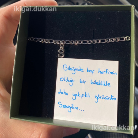 Harfli Çelik Ikigai Bilekliği (Silver)