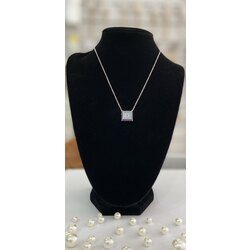 Zirkon Taşlı Kare Nazar Boncuklu Kolye