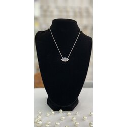 Zirkon Taşlı Göz Şeklinde Nazar Boncuklu Kolye