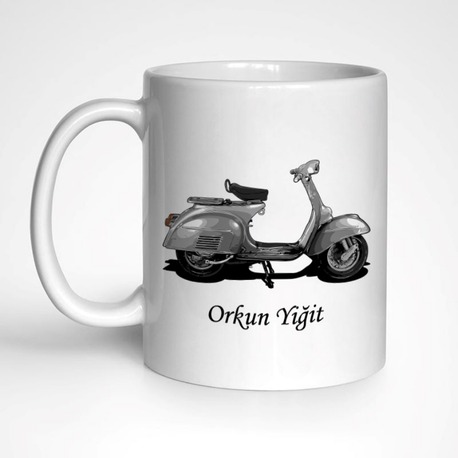 Kişiye Özel İsimli Hediyelik – Scooter Motosiklet Temalı Kupa, Mug, Vespa