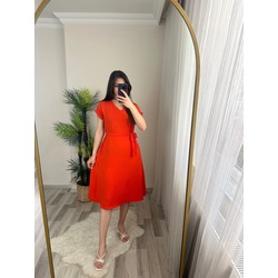 LADY KUŞAKLI CEPLİ  A KESİM AYROBİN ELBİSE