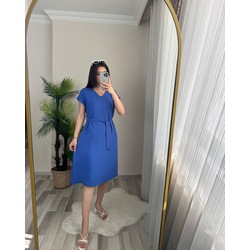 LADY KUŞAKLI CEPLİ A KESİM AYROBİN ELBİSE