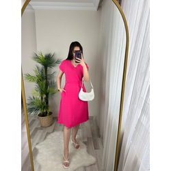 LADY KUŞAKLI CEPLİ A KESİM AYROBİN ELBİSE