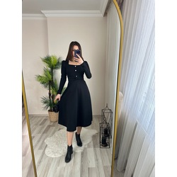 MERİ MIDI BOY A KESİM ELBİSE