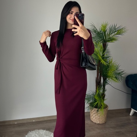 LUSİA BAĞLAMALI FUL LİKRALI ELBİSE