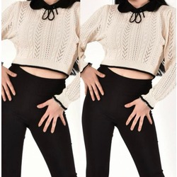  Bebe Yakalı Kadın Triko Crop