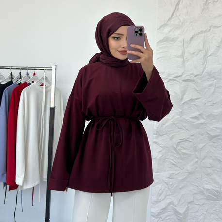 BORDO / YIRTMAÇLI İKİ İPLİK SWEAT