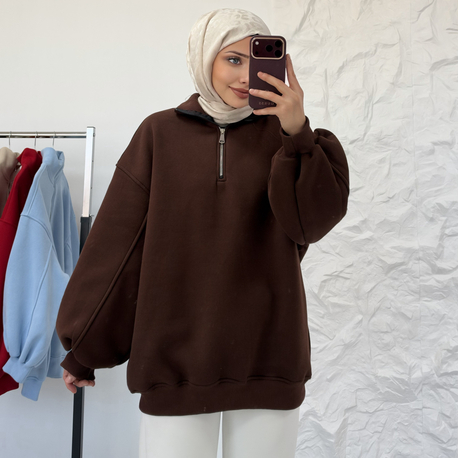 KAHVE/ FERMUARLI SWEAT