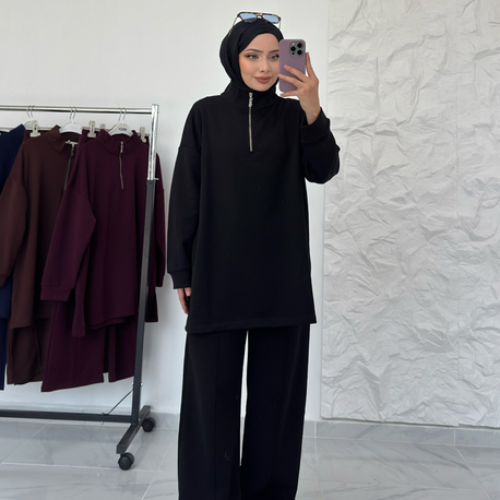 SİYAH/ YARIM FERMUARLI TAKIM