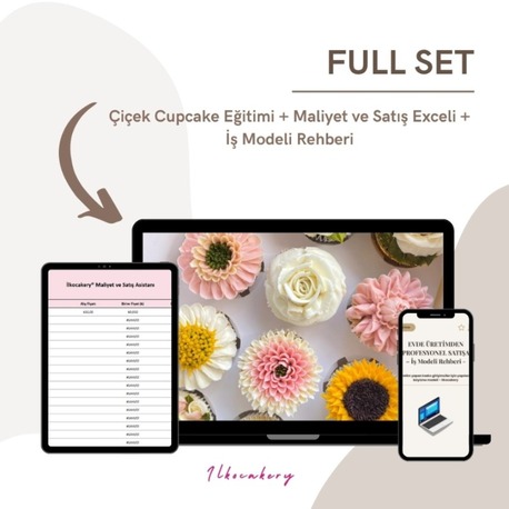 FULL SET — Cupcake Eğitimi + Maliyet Exceli + İş Modeli Rehberi (PDF)