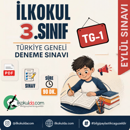 3. Sınıf PDF Eylül Ayı Türkiye Geneli Deneme Sınavı (TG-1) | 2026-2027