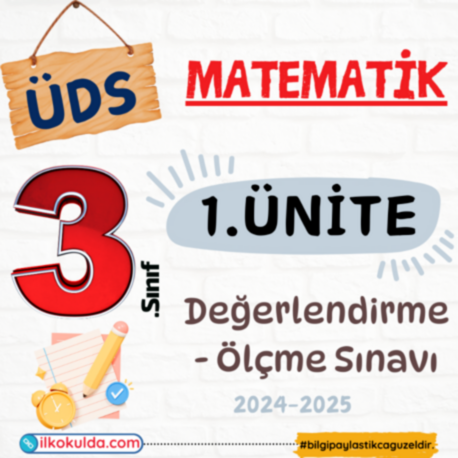 3. Sınıf Matematik 01. Ünite Kazanım-Süreç Değerlendirme Sınavı (ÜDS)
